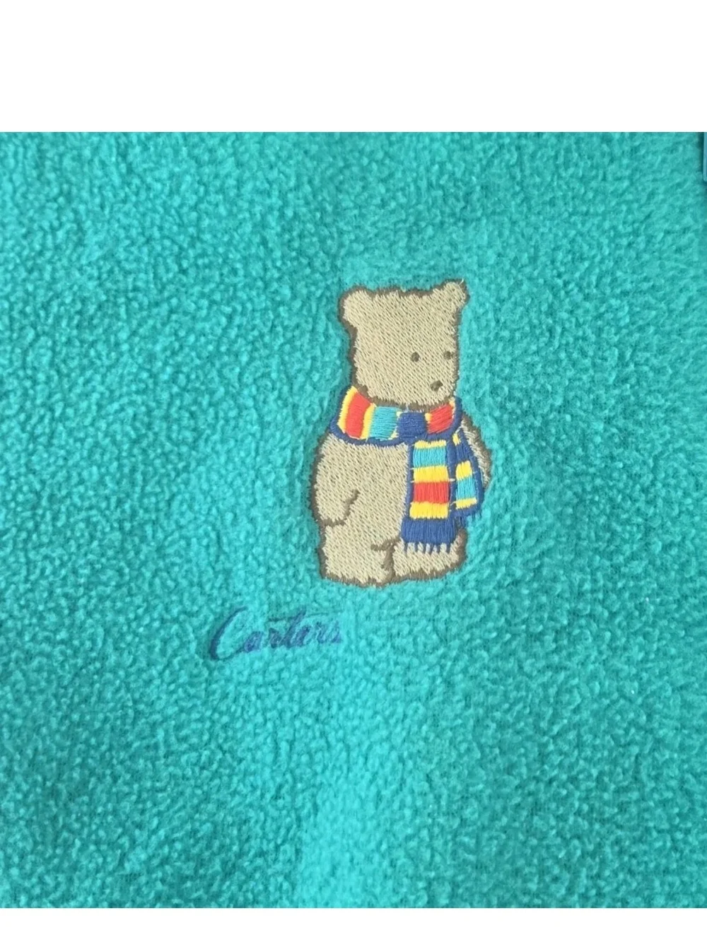 Vintage Carters Teal Hooded Bear Full Zip Feet and Hands Cover Size 12 Months